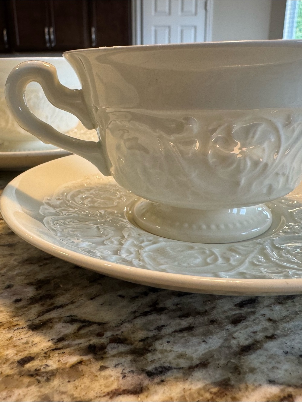 Wedgwood Patrician tea cups and saucers.  Set of 5